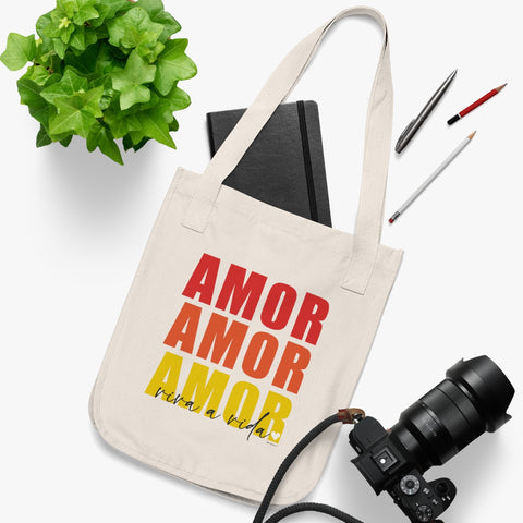 AMOR Organic Canvas Tote Bag (Live the Life Today)