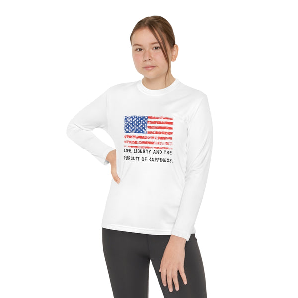"Life, Liberty and the pursuit of Happiness" .: Youth Long Sleeve Competitor Tee