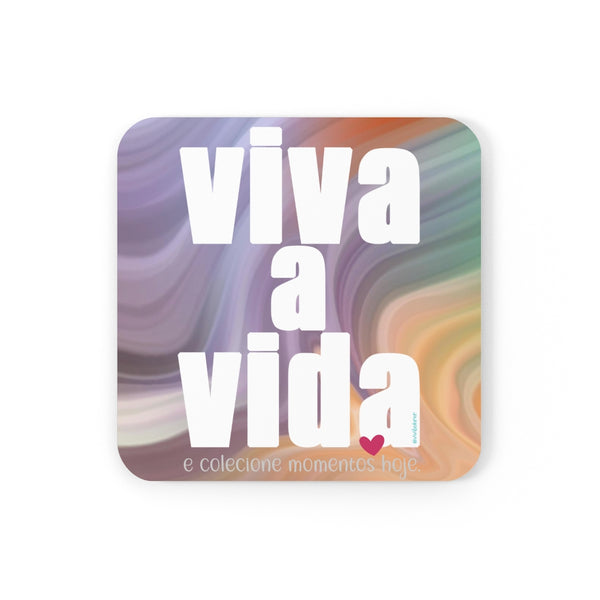 Viva a Vida ♡ Inspirational Cork Back Coaster (4-piece set)
