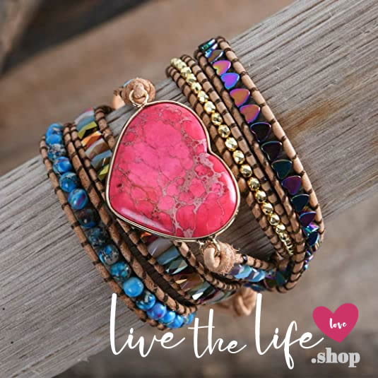 ♡ Live the Life Healing Natural Red Jasper stone Bracelet
