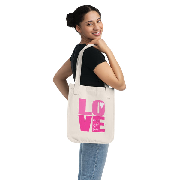 MORE SELF LOVE Organic Canvas Tote Bag (Live the Life Today)