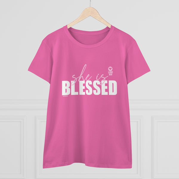 She is BLESSED .: Women's Midweight 100% Cotton Tee (Semi-fitted)