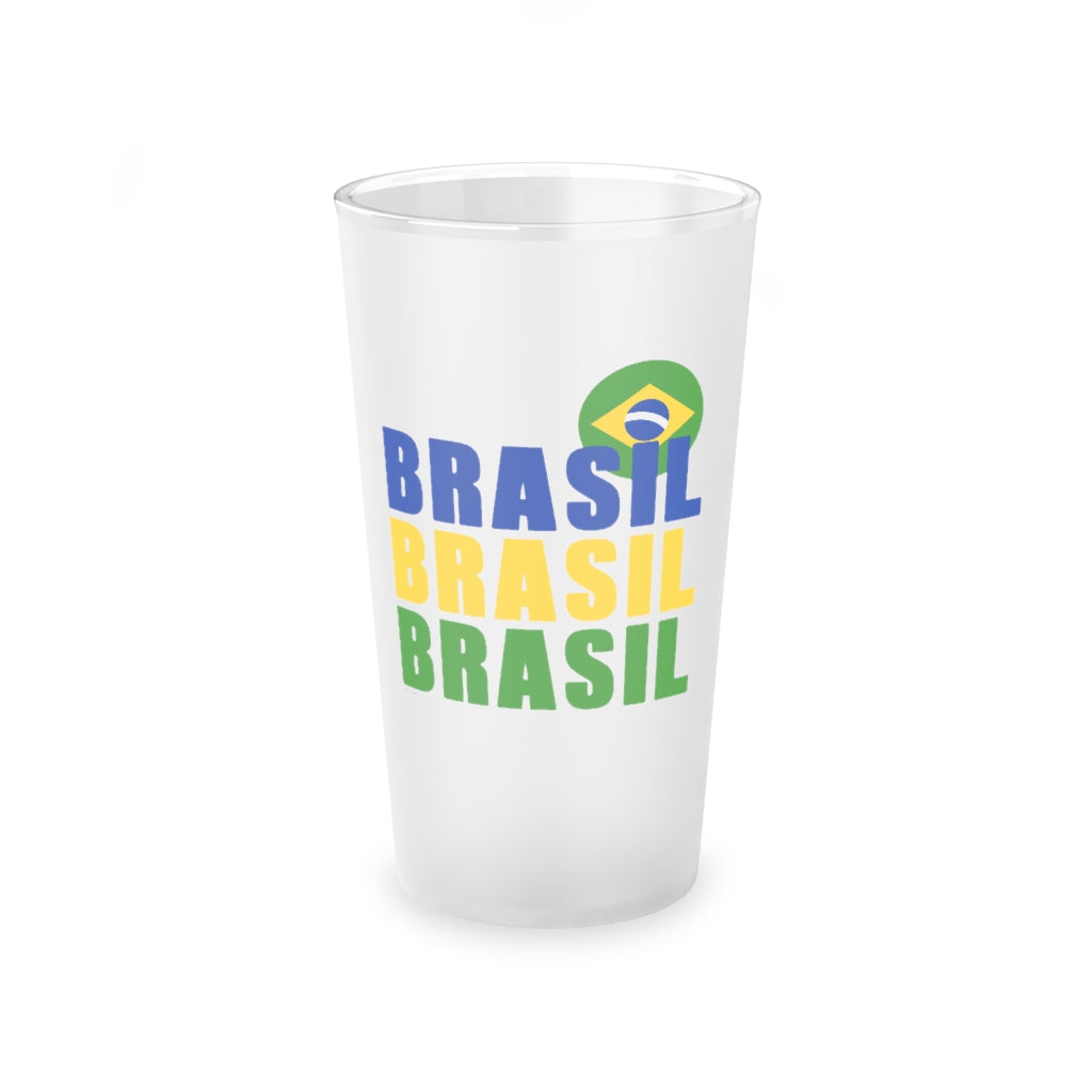 BRASIL .: Frosted Pint Glass .: 16oz