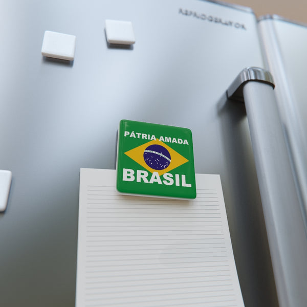 PÁTRIA AMADA BRASIL .: Porcelain Magnet, Square