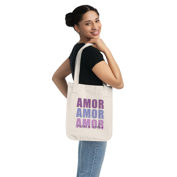 AM♡R Organic Canvas Tote Bag (Live the Life Today)