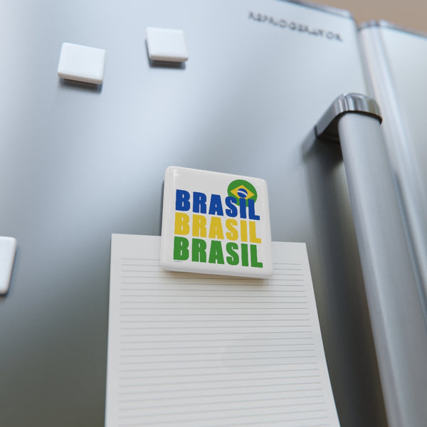 BRASIL .: Porcelain Magnet, Square
