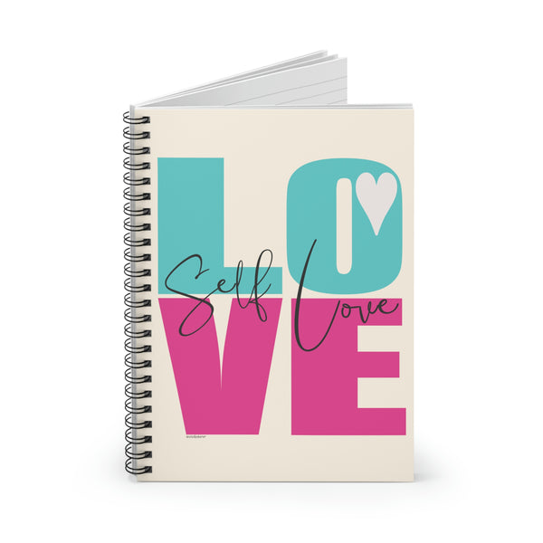 ♡ SELF LOVE ::  Spiral Notebook with Inspirational Design :: 118 Ruled Line