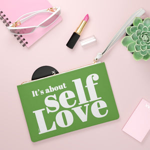 ♡ It's about self LOVE  :: Clutch Bag with Inspirational Design