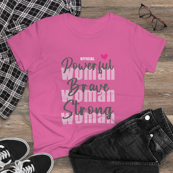 OFFICIAL POWERFUL Woman .: Women's Midweight 100% Cotton Tee (Semi-fitted)