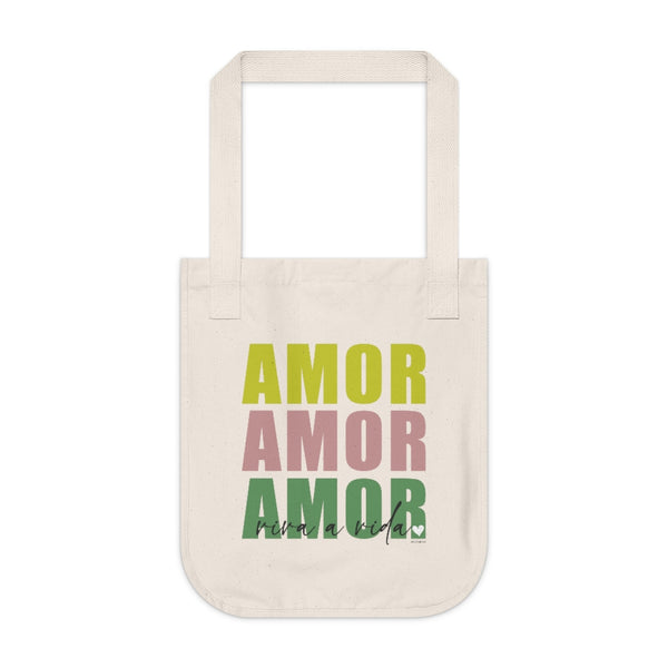 AM♡R Organic Canvas Tote Bag (Live the Life Today)