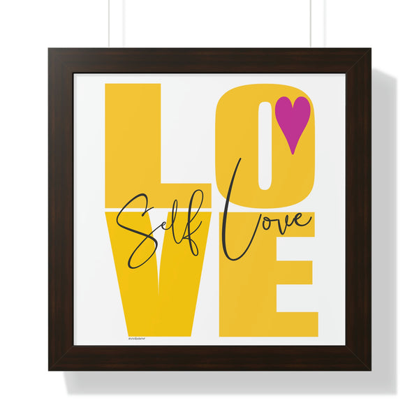 SELF LOVE ♡ Inspirational Framed Poster Decoration (16″ × 16″)