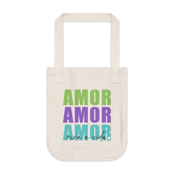 AM♡R Organic Canvas Tote Bag (Live the Life Today)