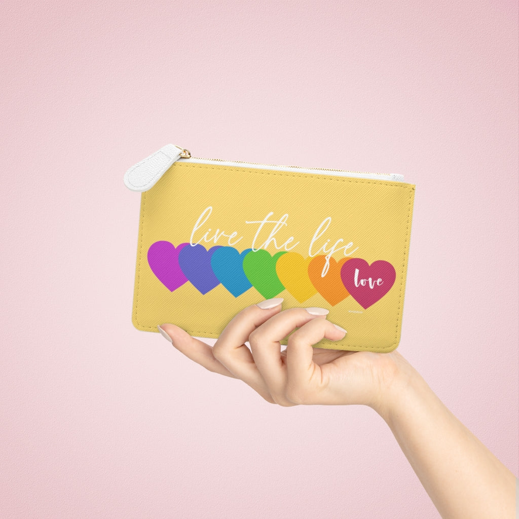 ♡ Live the Life :: Mini Clutch Bag with Inspirational Design