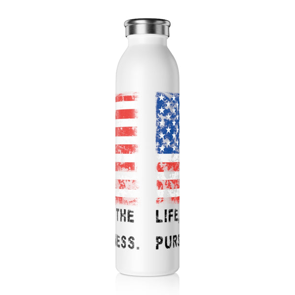 USA "Life, Liberty and the pursuit of Happiness" .: Slim Water Bottle .: 20oz