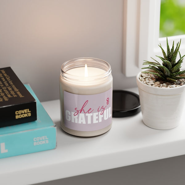 She is Grateful ♡ Inspirational :: 100% natural Soy Candle, 9oz  :: Eco Friendly