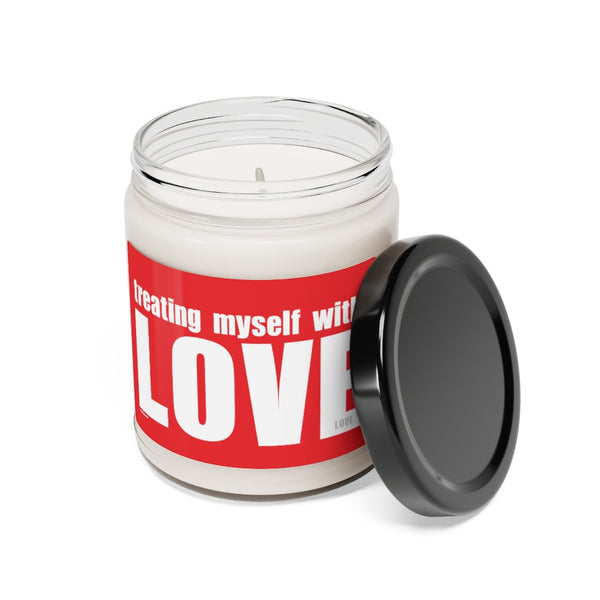 Treating myself with LOVE ♡ Inspirational :: 100% natural Soy Candle, 9oz  :: Eco Friendly
