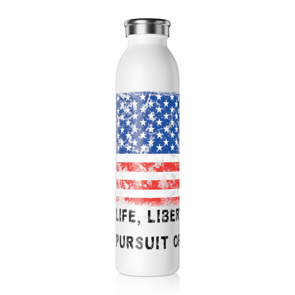 USA "Life, Liberty and the pursuit of Happiness" .: Slim Water Bottle .: 20oz