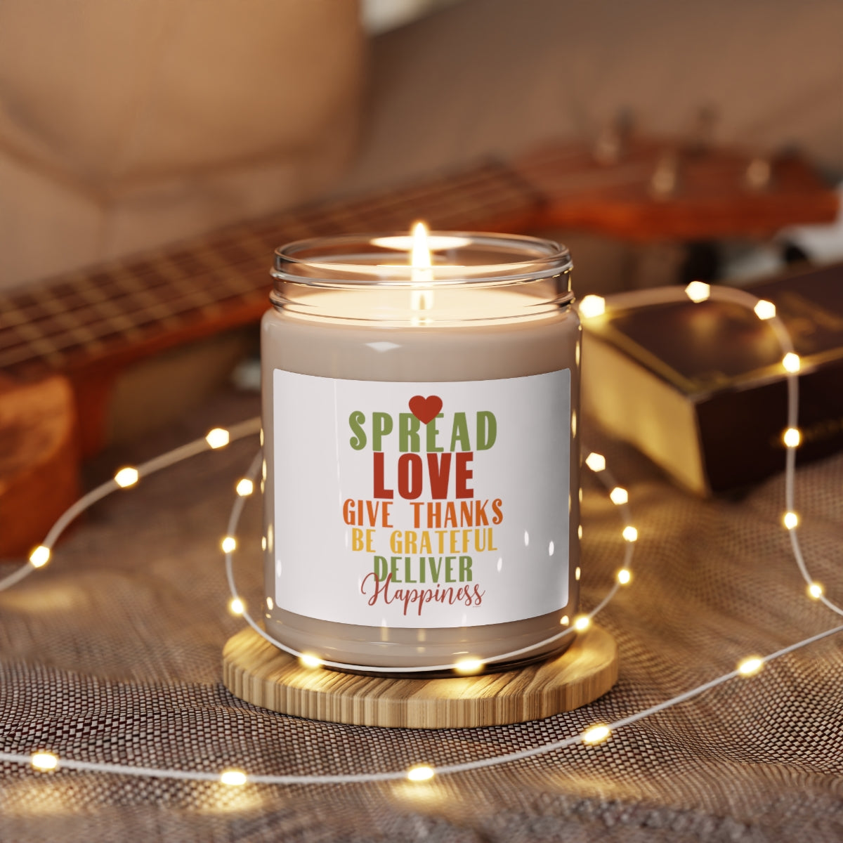 SPREAD LOVE ♡ Inspirational :: 100% natural Soy Candle, 9oz  :: Eco Friendly