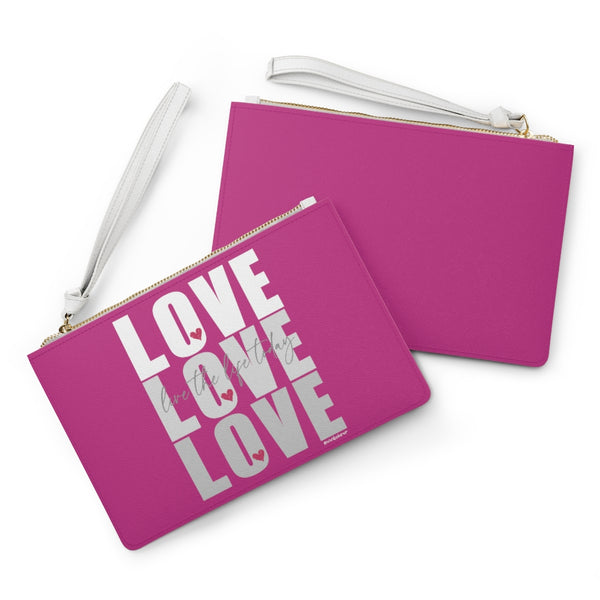 ♡ LOVE :: Live the Life :: Clutch Bag with Inspirational Design