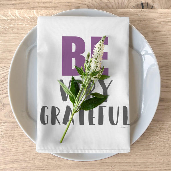 Be Very Grateful ♡ Inspirational & Motivational Fabric Napkins (4-piece set)