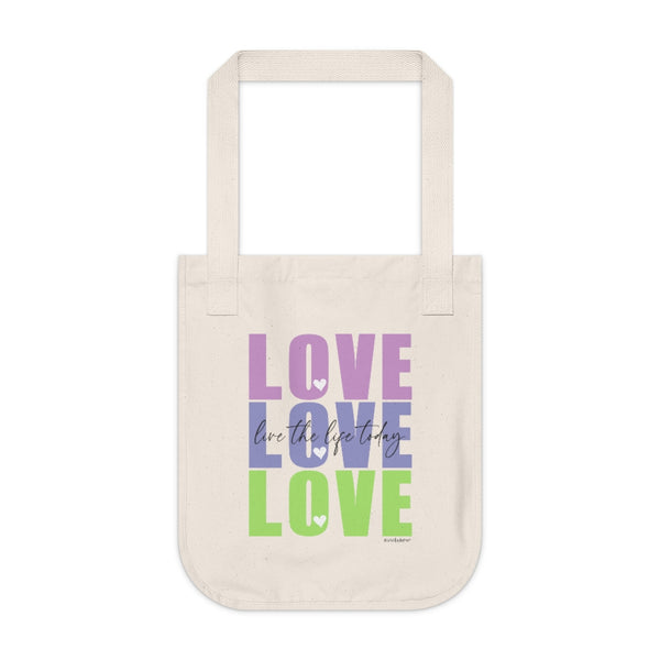 L♡VE Organic Canvas Tote Bag (Live the Life Today)