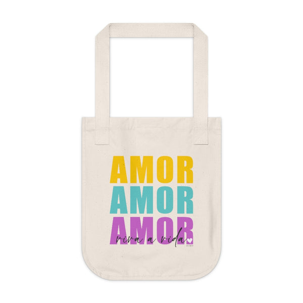 AM♡R Organic Canvas Tote Bag (Live the Life Today)