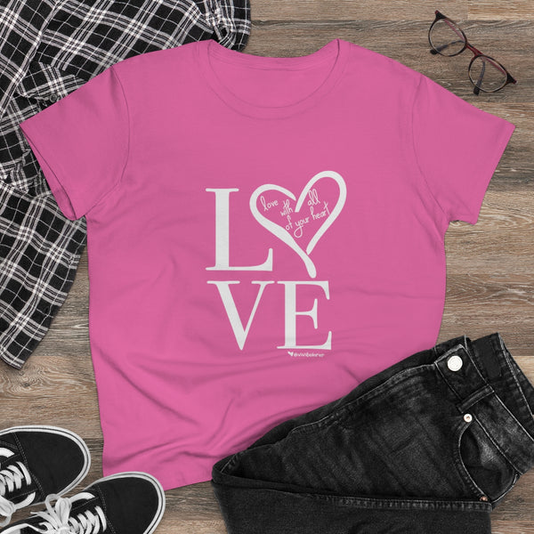 LOVE.: Women's Midweight 100% Cotton Tee (Semi-fitted)