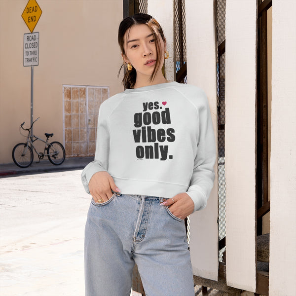 ♡ Relaxed fit Cropped Fleece Pullover (GOOD VIBES ONLY Collection)